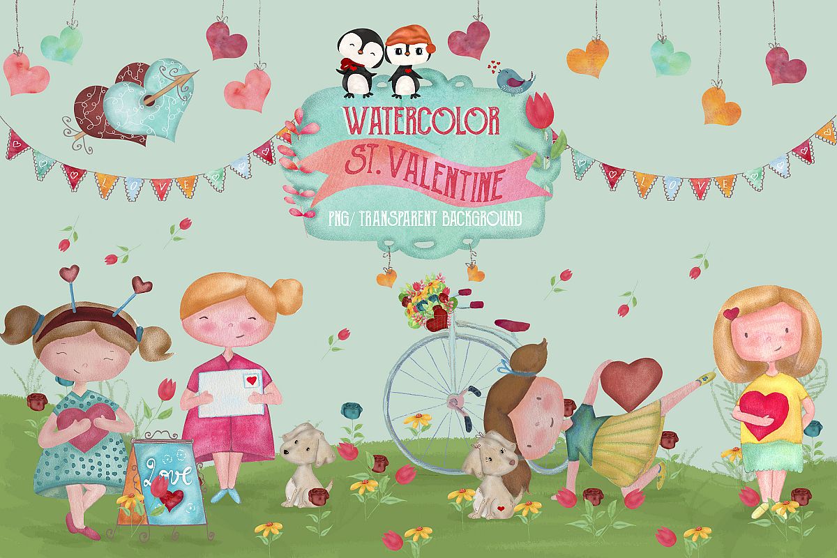 Watercolor St. Valentine example image 1