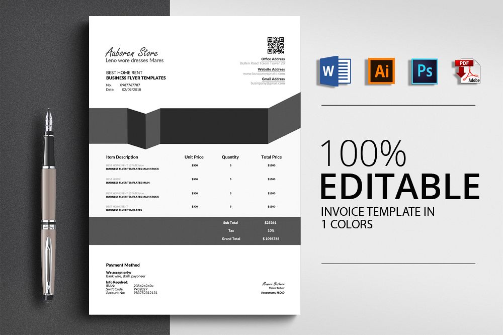 Invoice Template example image 1