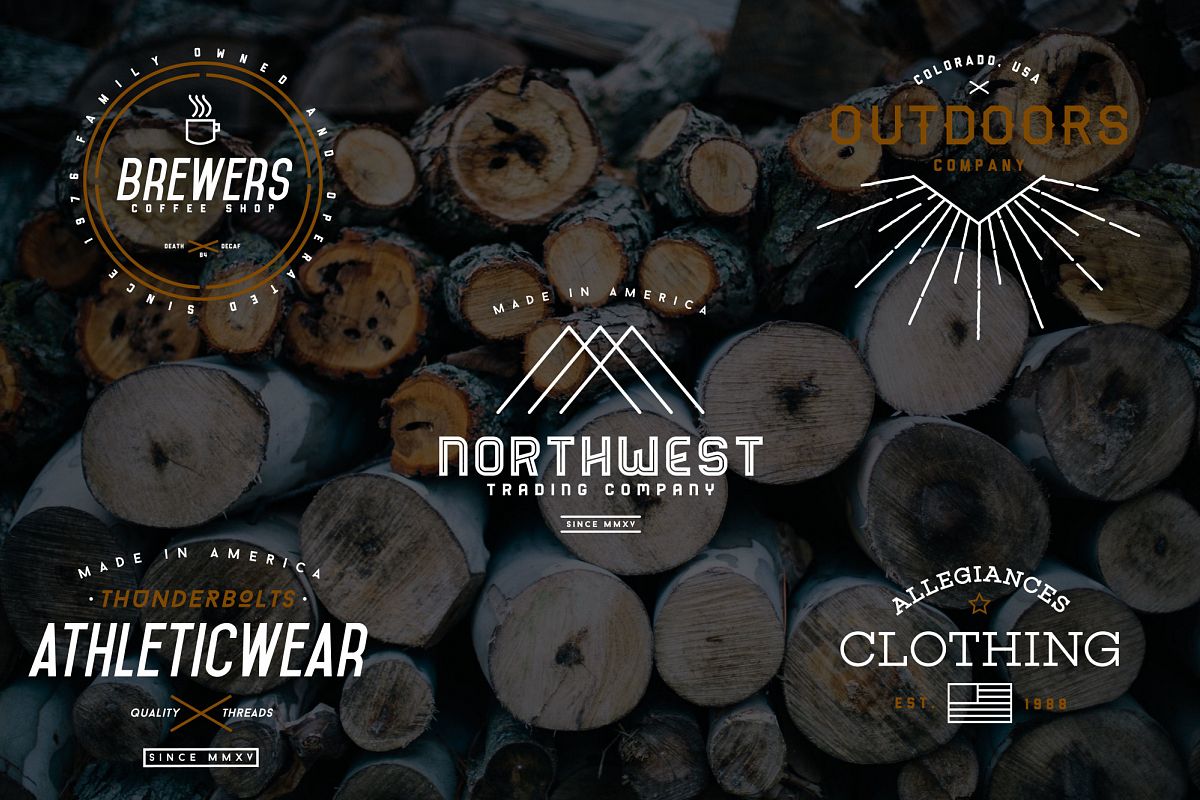 Vintage Logos & Icons Bundle example image 1