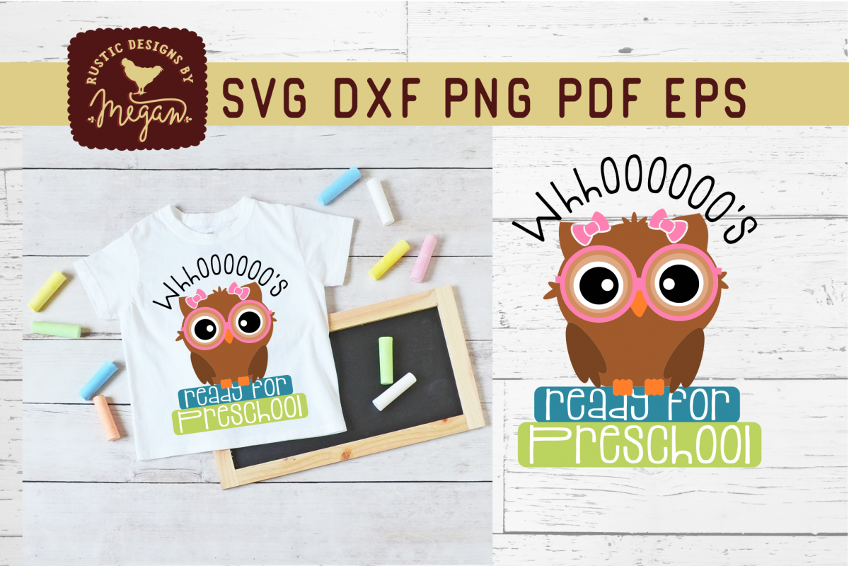Whooos Ready For Preschool Back To School Owl SVG example image 1