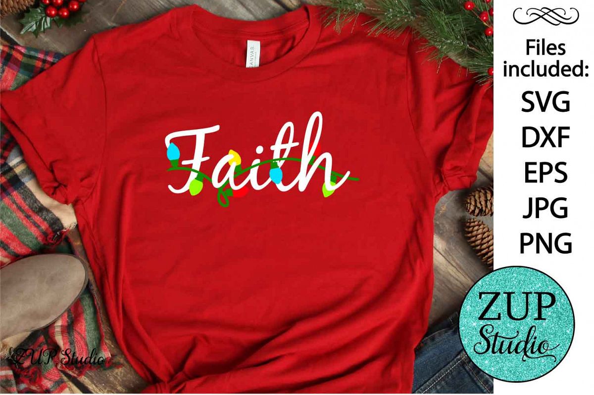 Christmas word faith SVG Design Cutting Files 371 example image 1