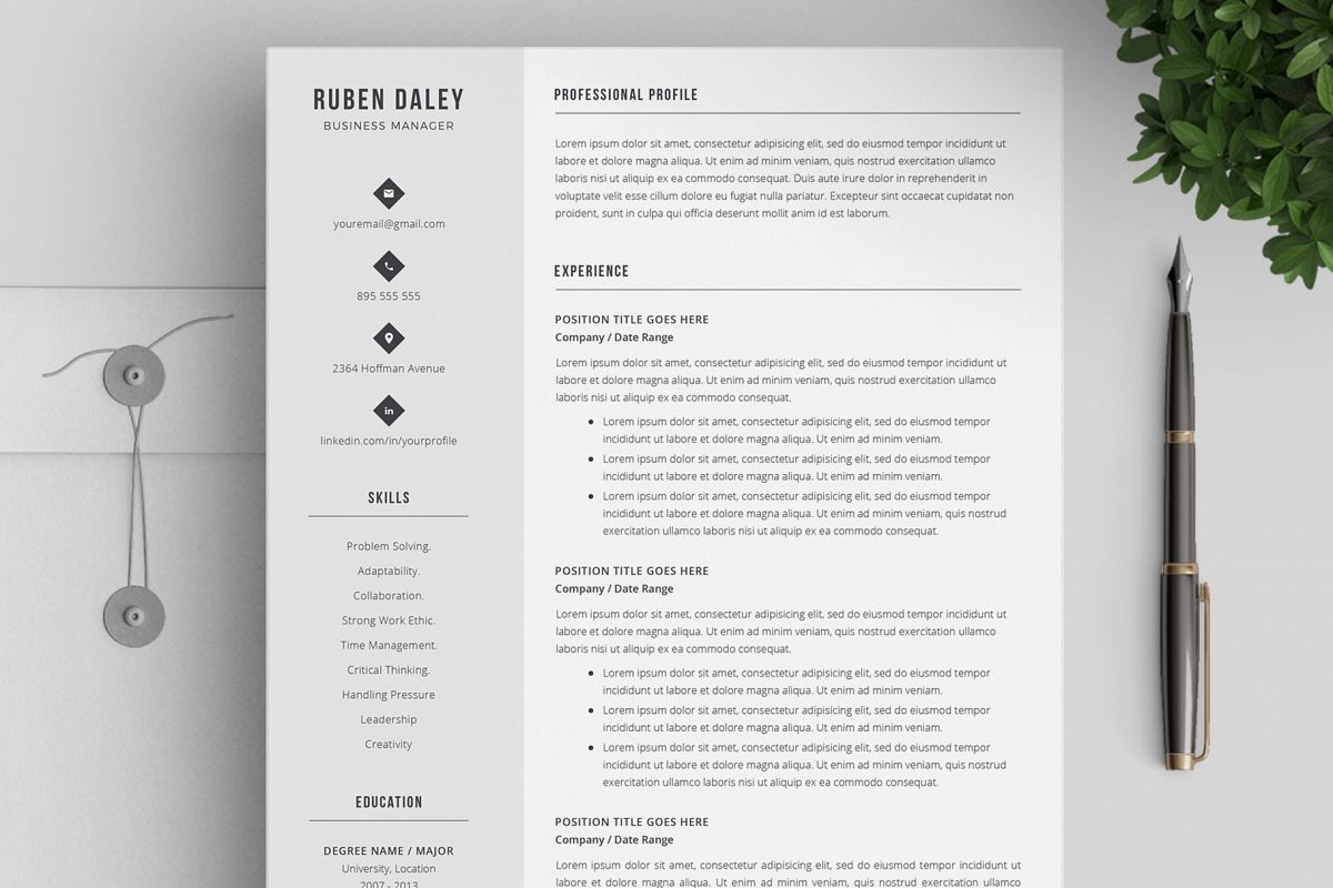 Resume Template and Cover Letter / 4 Pages example image 1