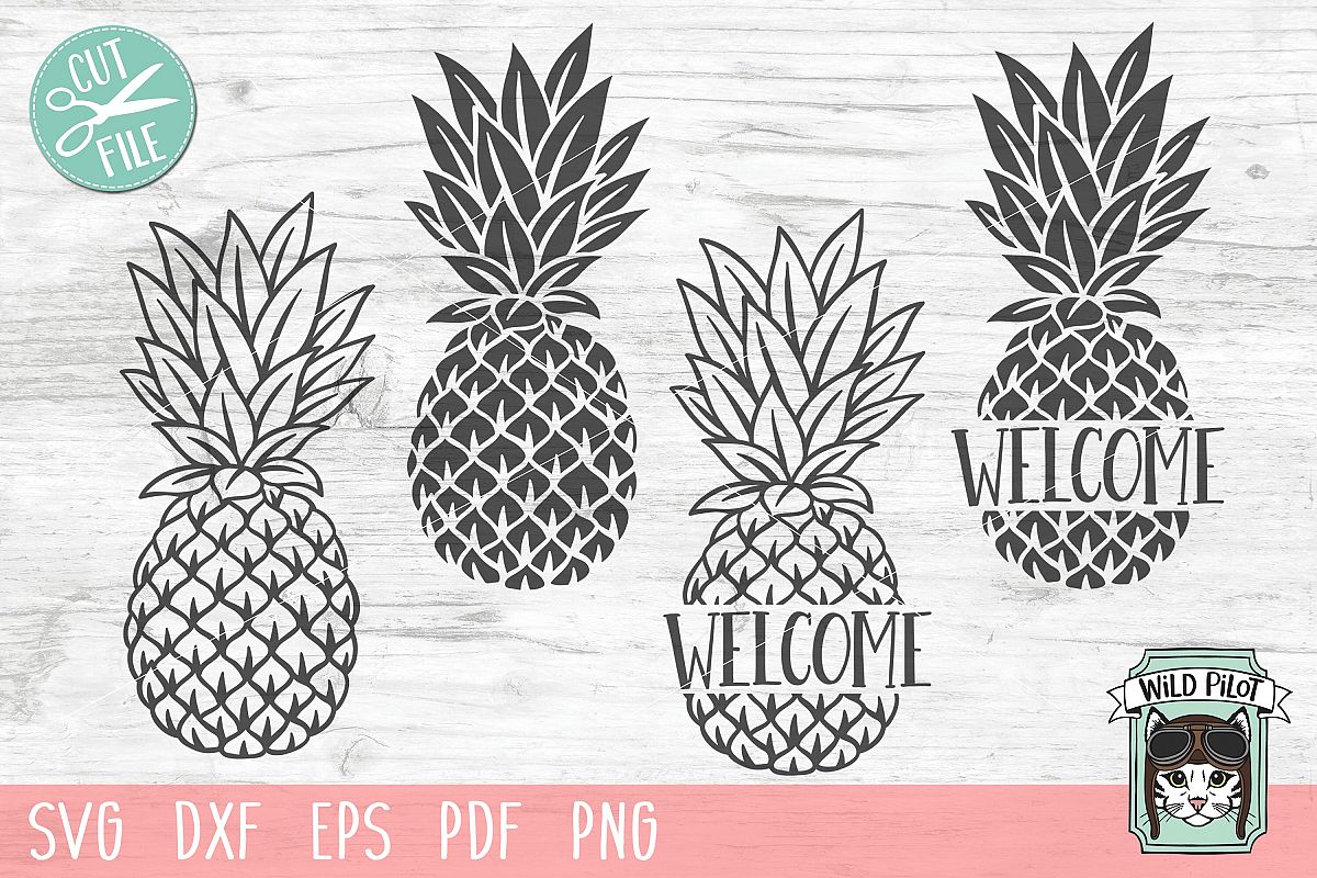 Pineapple SVG file, Pineapple Welcome Sign, Pineapple Cut example image 1
