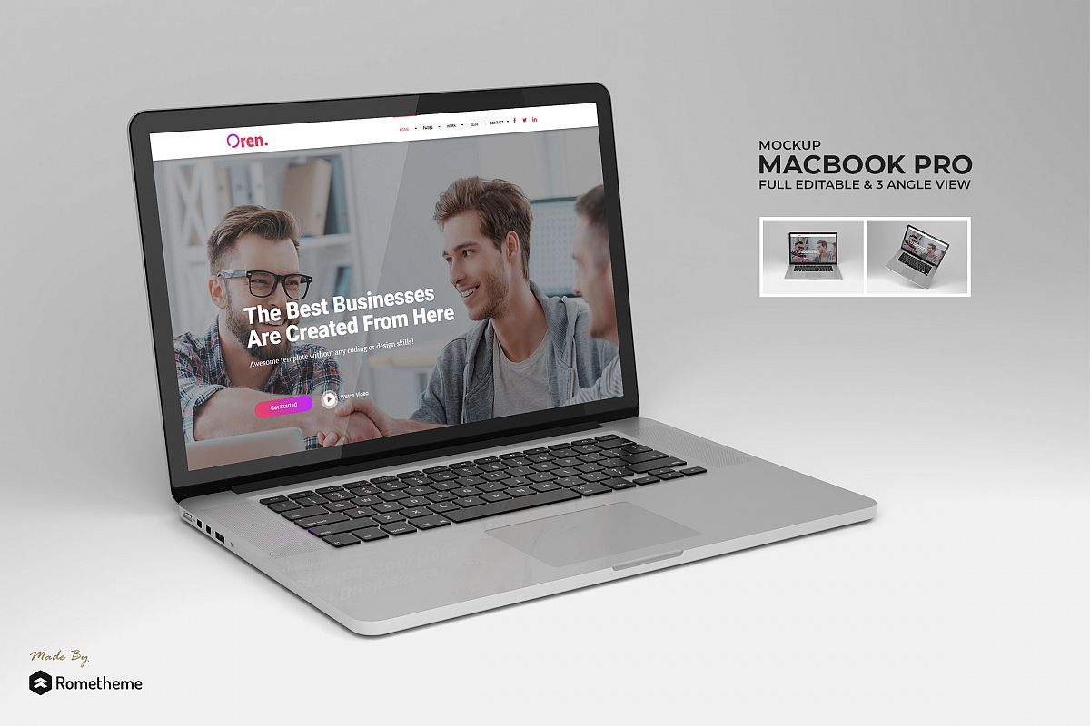 Macbook Pro Laptop Mockup vol. 01 example image 1