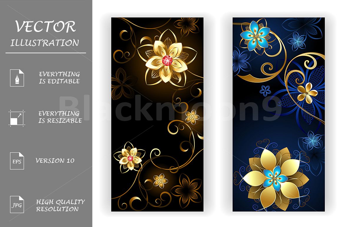Two Banners with the Jewelry Flowers example image 1