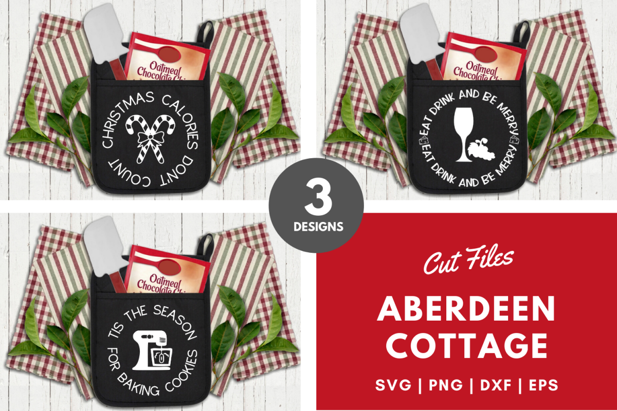 Christmas Kitchen Pot Holder's Bundle 2 - Set of 3 - SVG example image 1