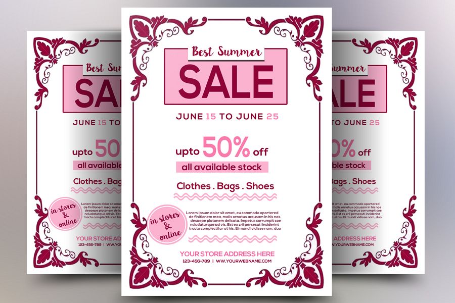 Best Summer Sale Flyer Temp example image 1