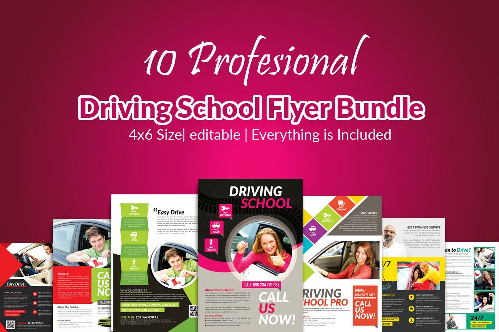 Driving School Flyers Templates example image 1