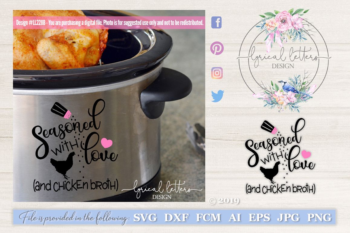 Slow Cooker Pressure Cooker Seasoned With Love SVG DXF LL228 example image 1