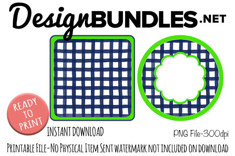 Navy and Lime Monogram Sublimation Templates example image 1