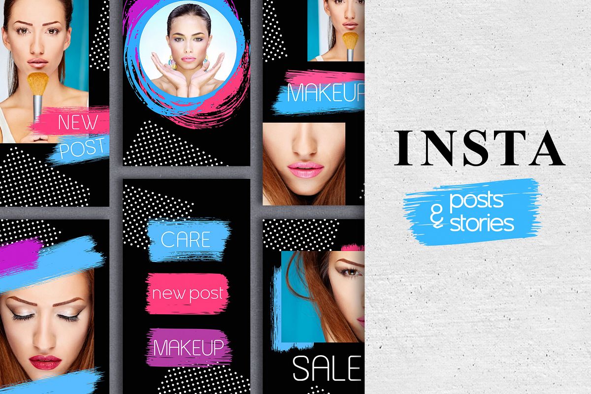 Instagram posts and stories templates example image 1