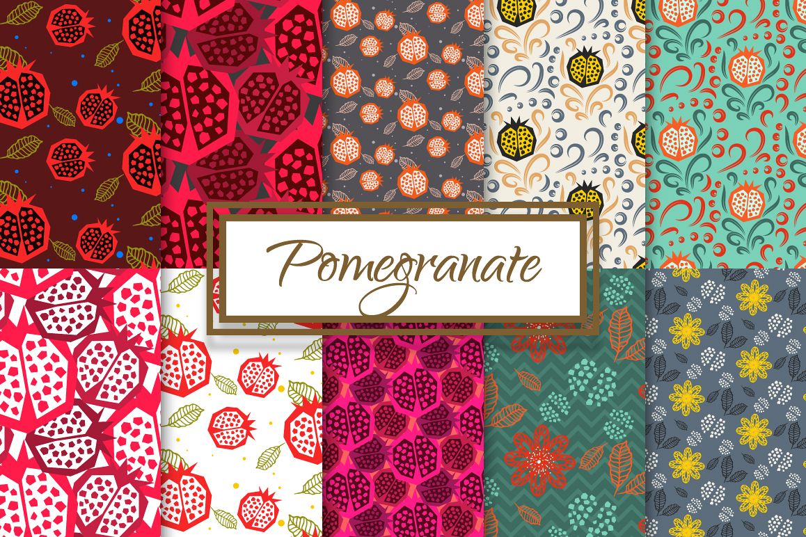 Pomegranate Seamless Paper Pack example image 1