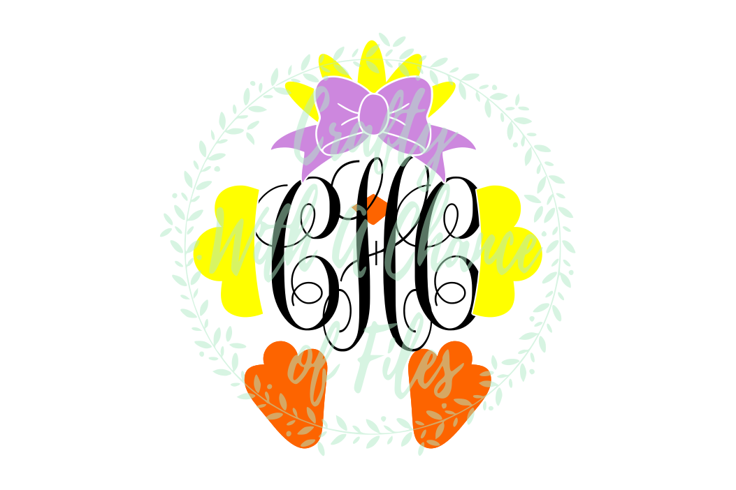 Girl Chick Monogram SVG - Easter Design example image 1