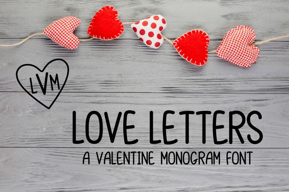 Love Letters - A Valentine Monogram Font example image 1