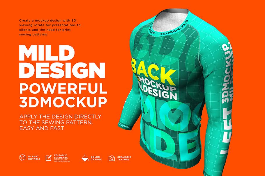 Raglan T-Shirt - 3D Mockup Long example image 1