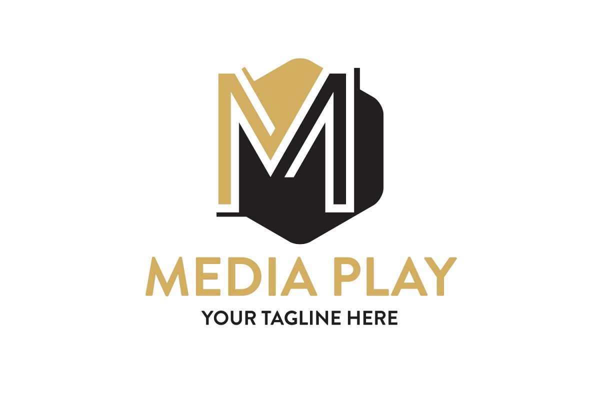 M letter hexagon logo example image 1