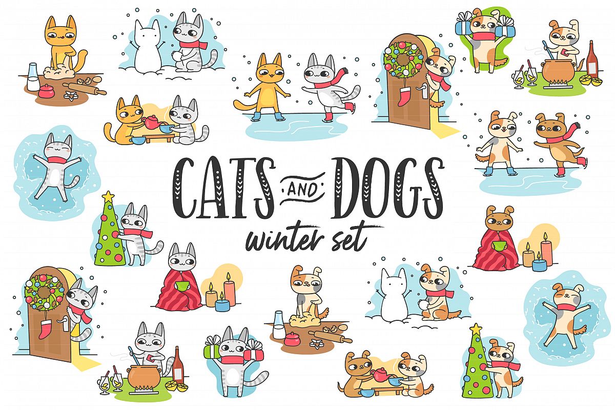 Cats&Dogs Winter Set example image 1