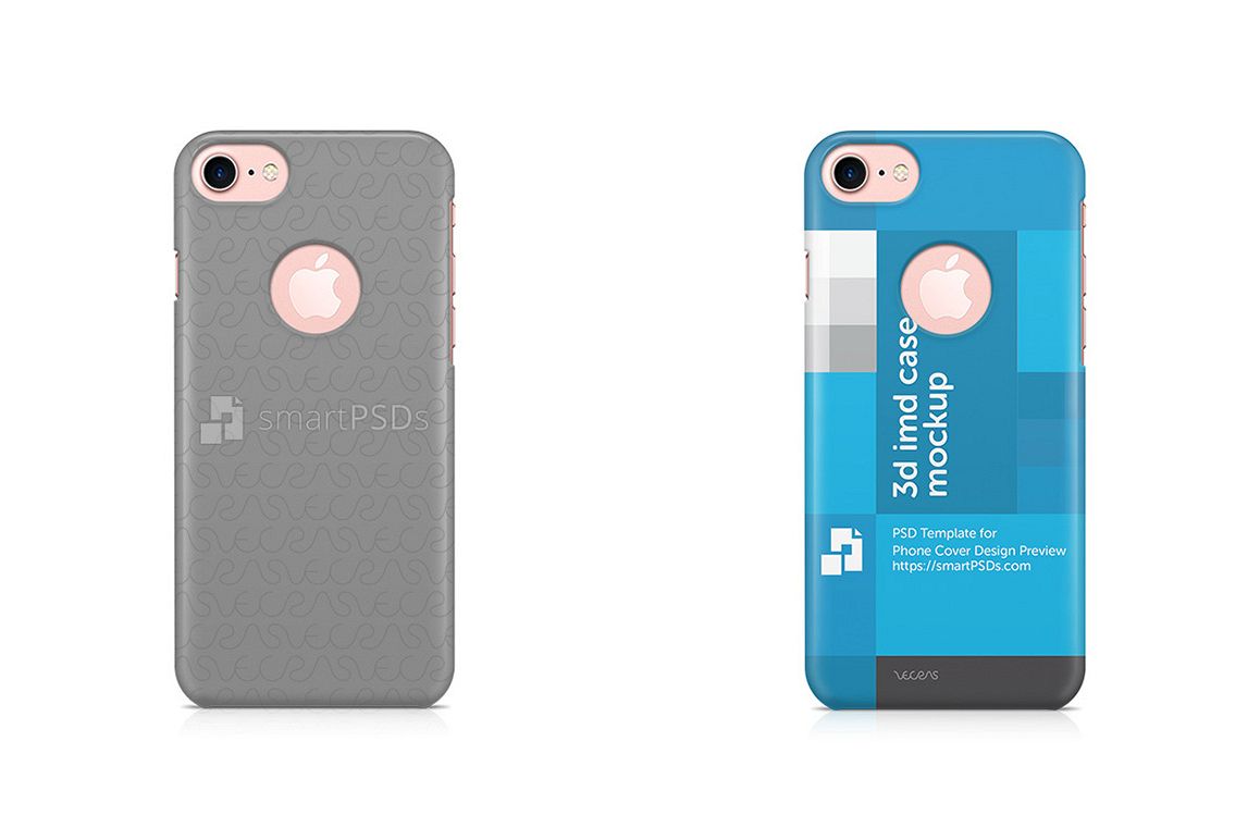 Apple iPhone 7 With Hole 3d IMD Mobile Case Design Mockup 2016 example image 1