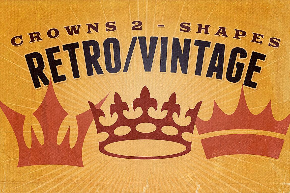Retro/Vintage shapes - Crowns 2 example image 1