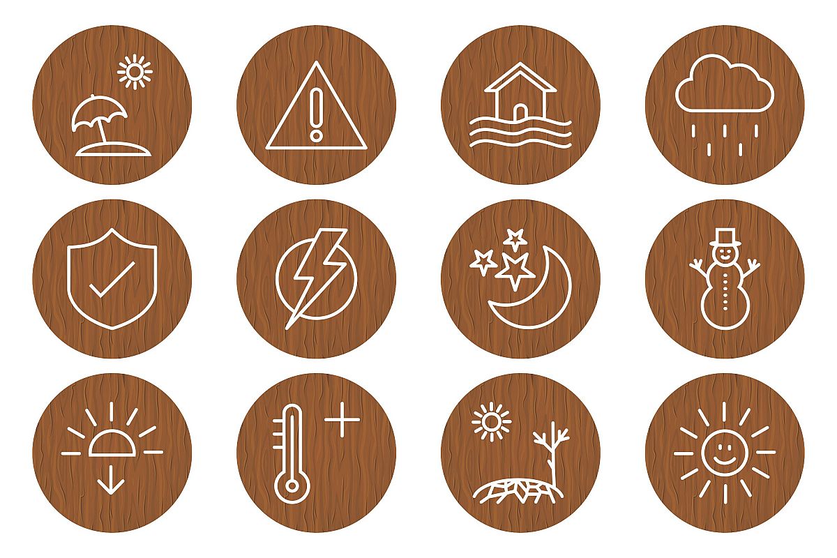 Set Of Weather And Season Icons example image 1