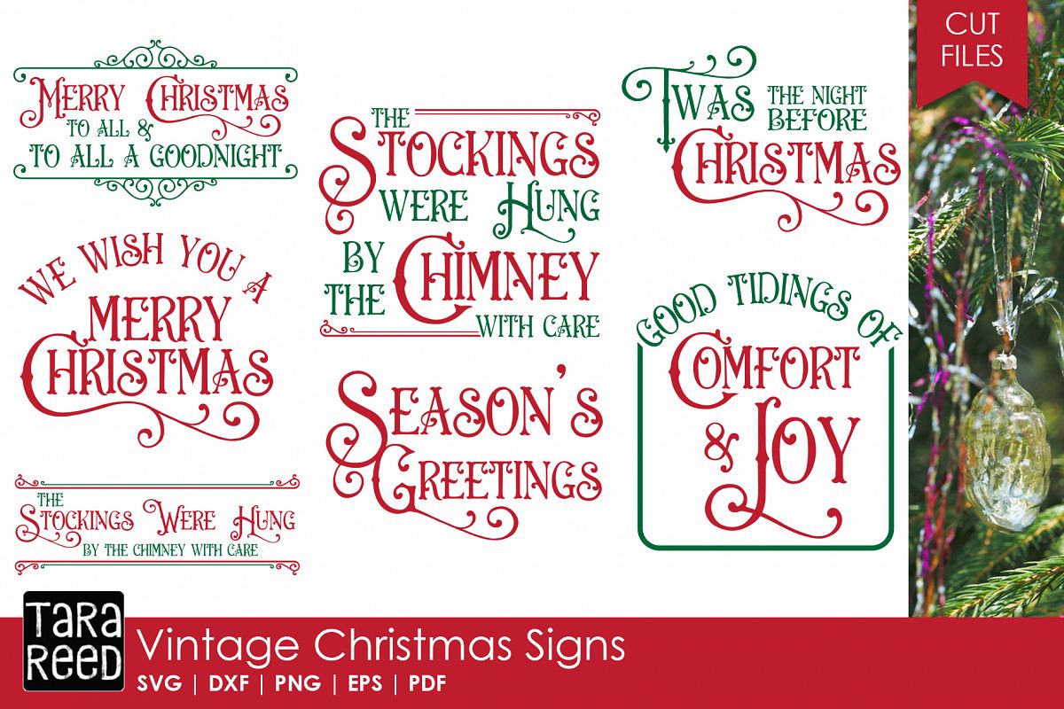 Vintage Christmas Signs  SVG & Cut Files for Crafters