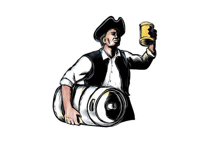 American Patriot Carry Beer Keg Scratchboard example image 1