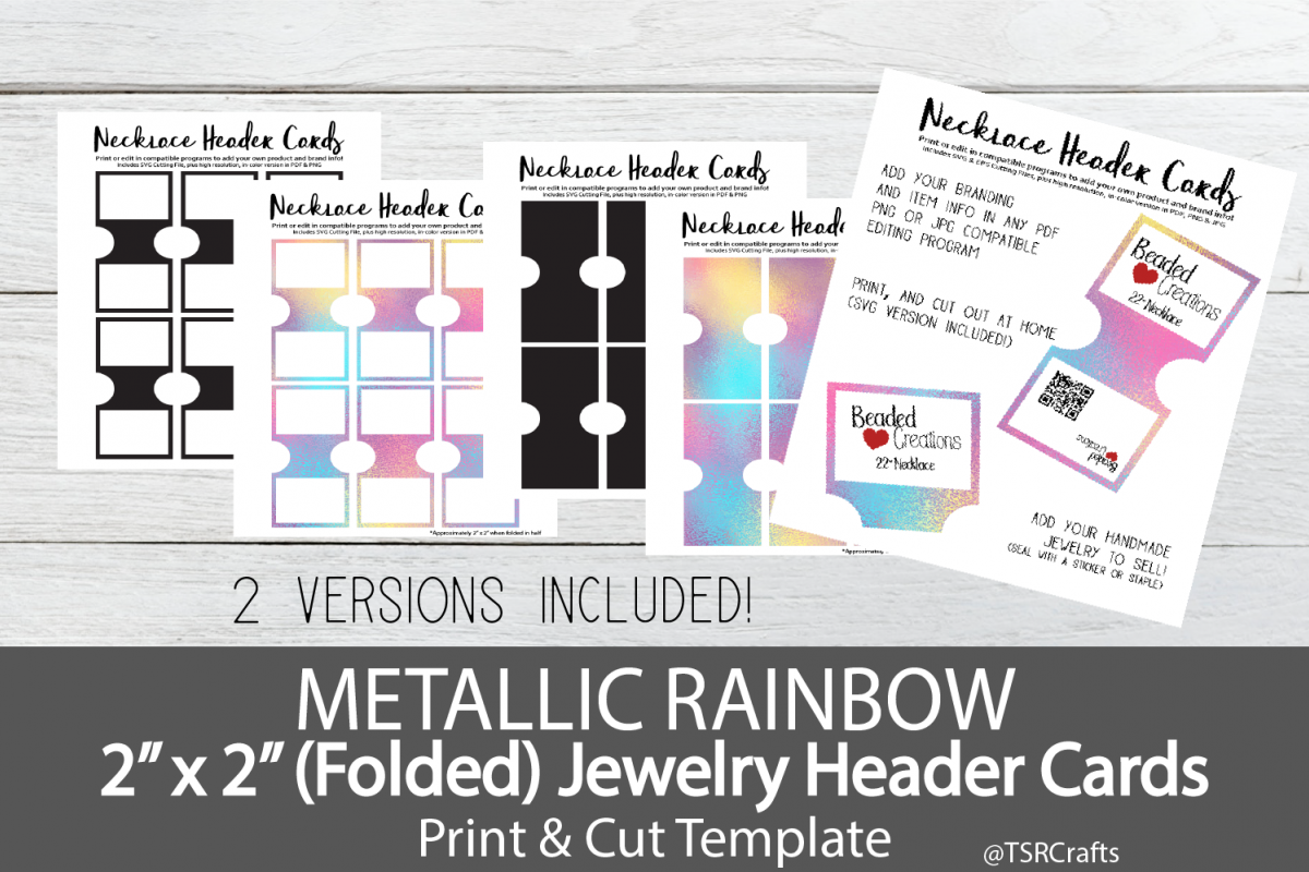 Jewelry Header Cards for Necklace - Metallic Rainbow example image 1