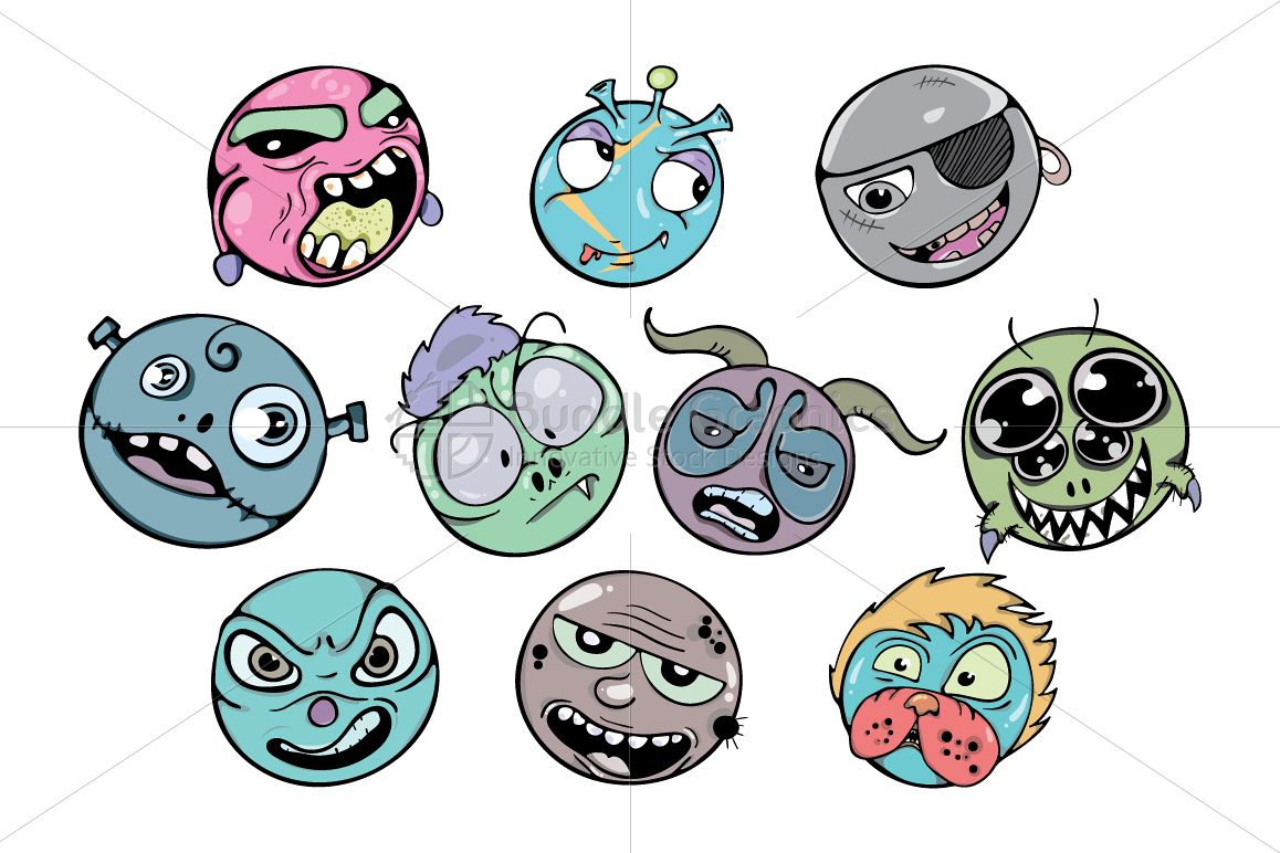 Zombie Faces - Freehand Style Illustrative Graphics example image 1