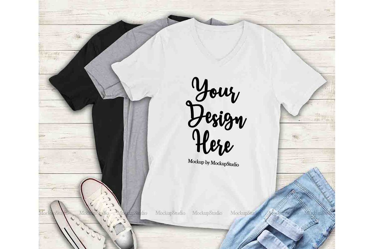 Download Multiple Color T-Shirts Mockup, Bella Canvas 3005 Shirt ...