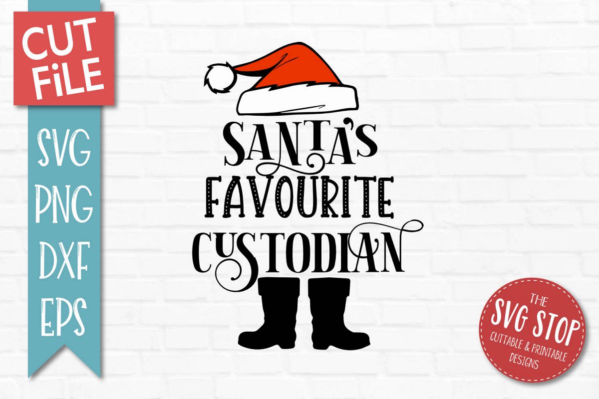 Santas Favourite Custodian SVG, PNG, DXF, EPS example image 1