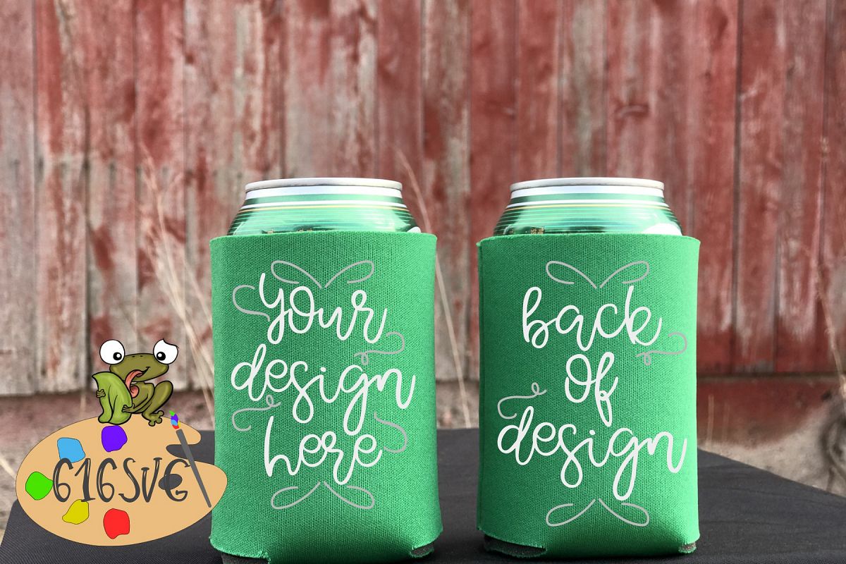 Kelly Green Can Cooler Mockup example image 1