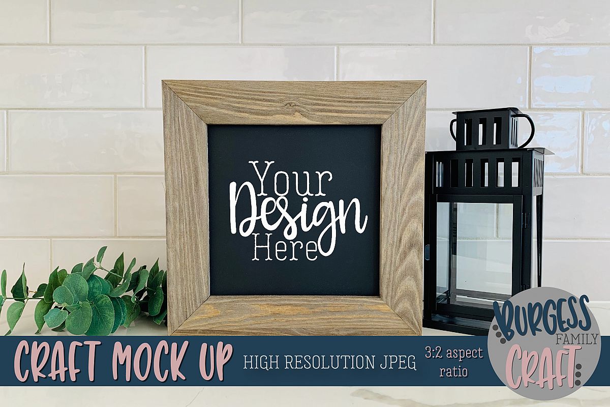 Rustic Chalkboard wood sign Craft mock up |High Res JPEG example image 1