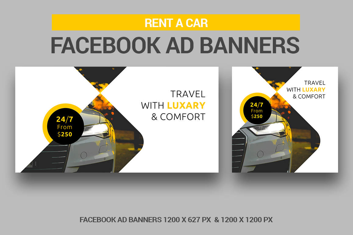 Rent A Car Facebook Ad Banners example image 1