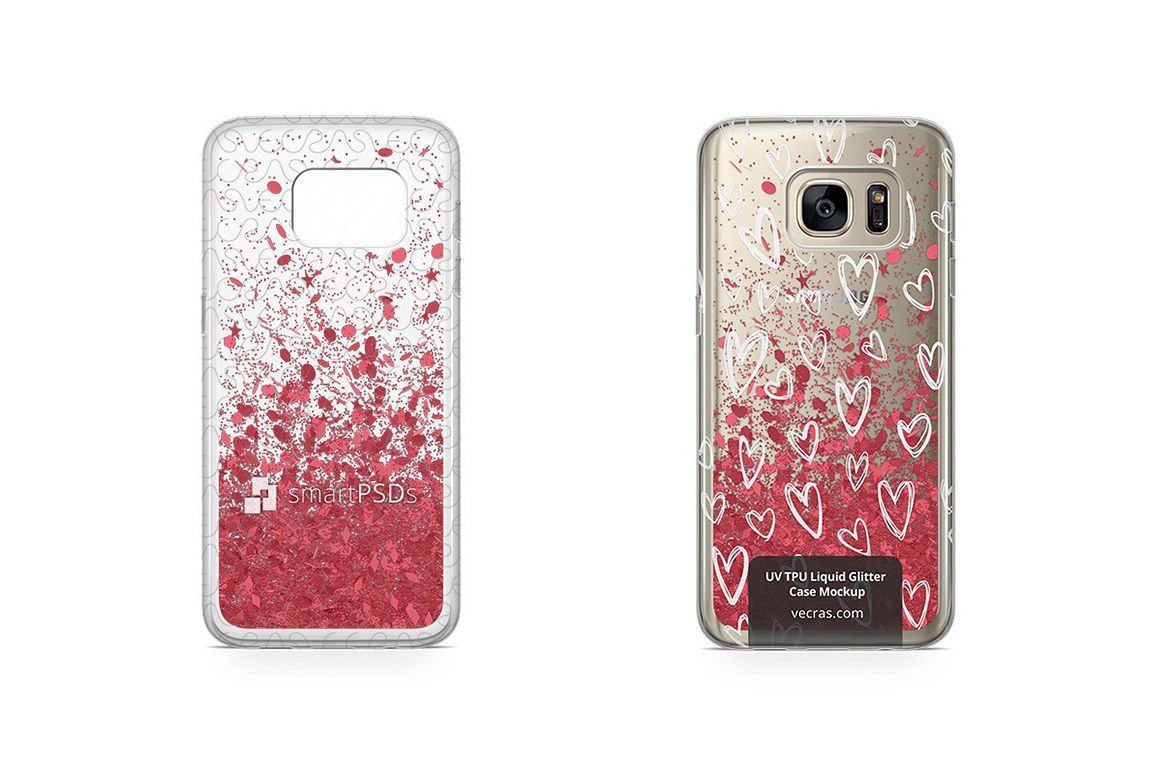 Samsung Galaxy S7 UV TPU Liquid Glitter Case Design Mock-up example image 1