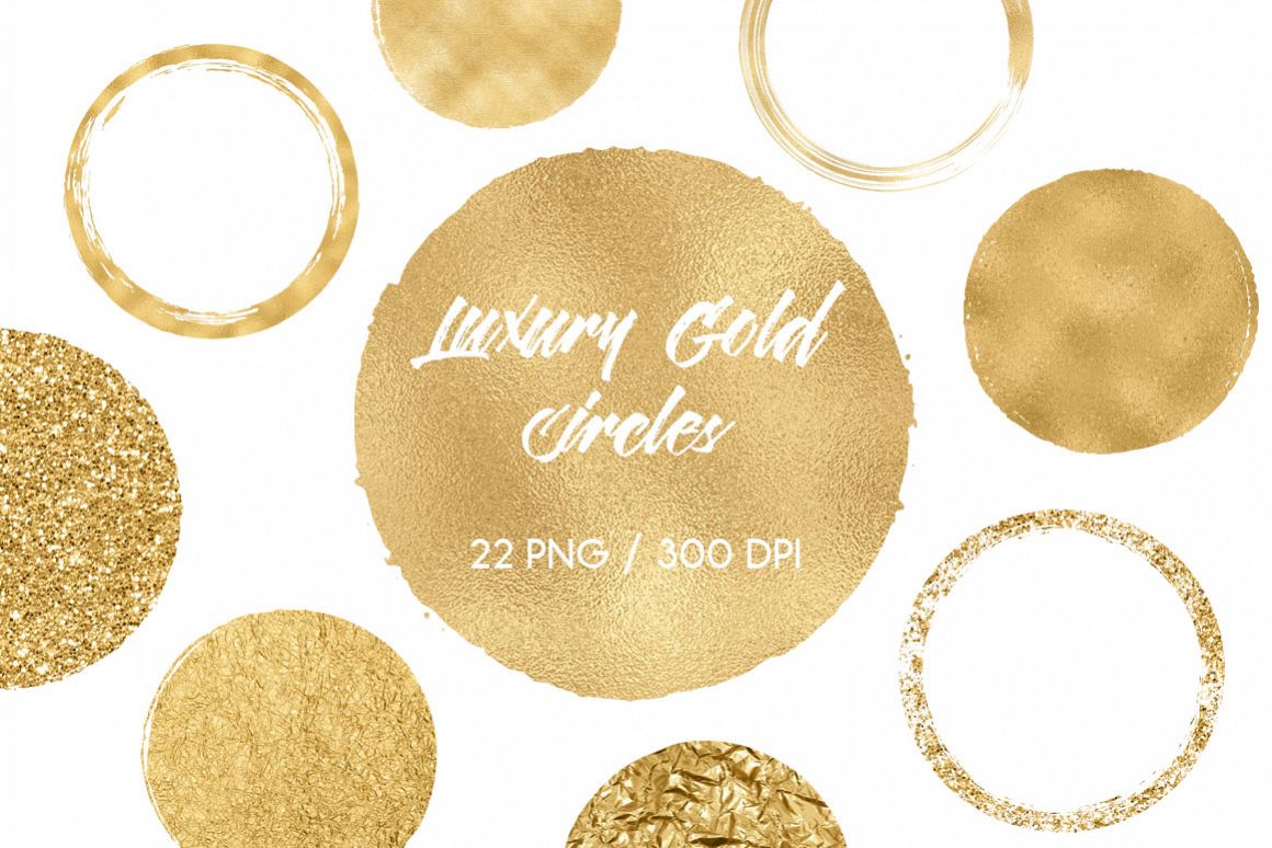Luxury Gold Circles Clip Art example image 1