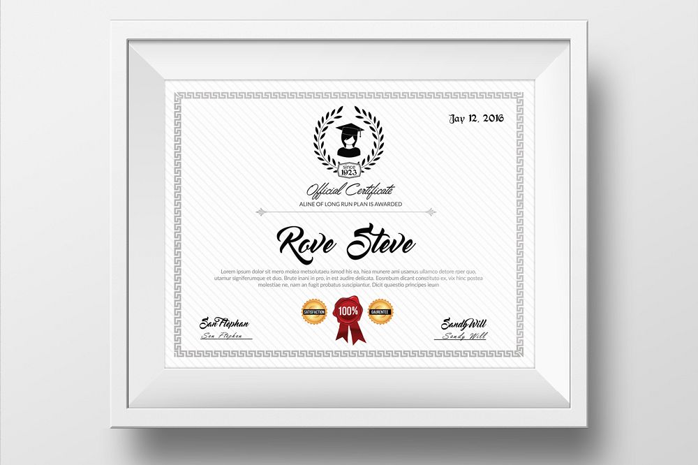 Clean Diploma Certificate Template example image 1