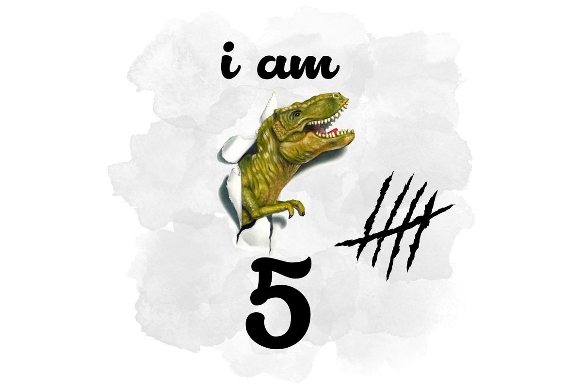 5 Year Old Watercolor Sublimation Design example image 1