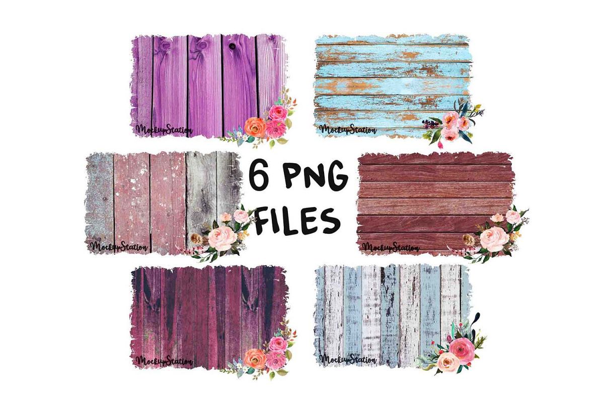 Sublimation Wood Background PNG Bundle, Frame Clip Art example image 1