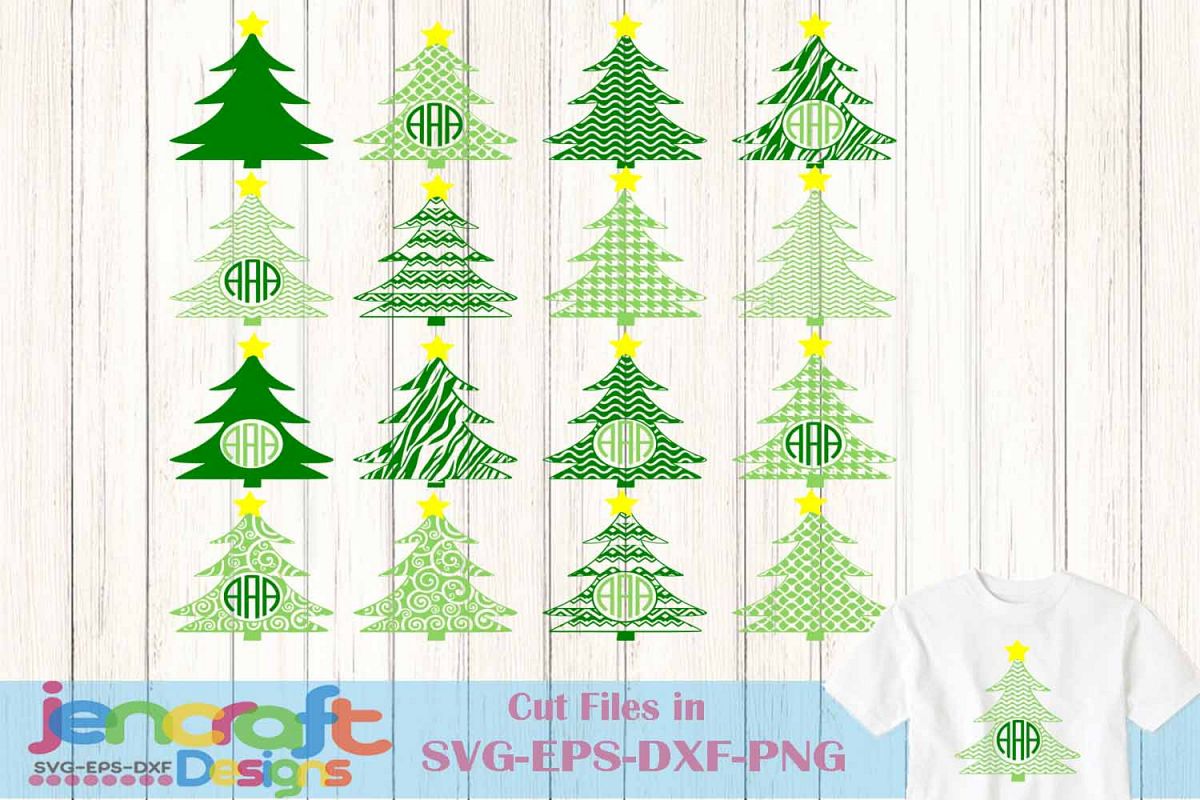 Christmas Tree Monogram Frames SVG Chevron Pattern Example Image 1 Christmas Tree Monogram Frames SVG Chevron Pattern Example Image 1