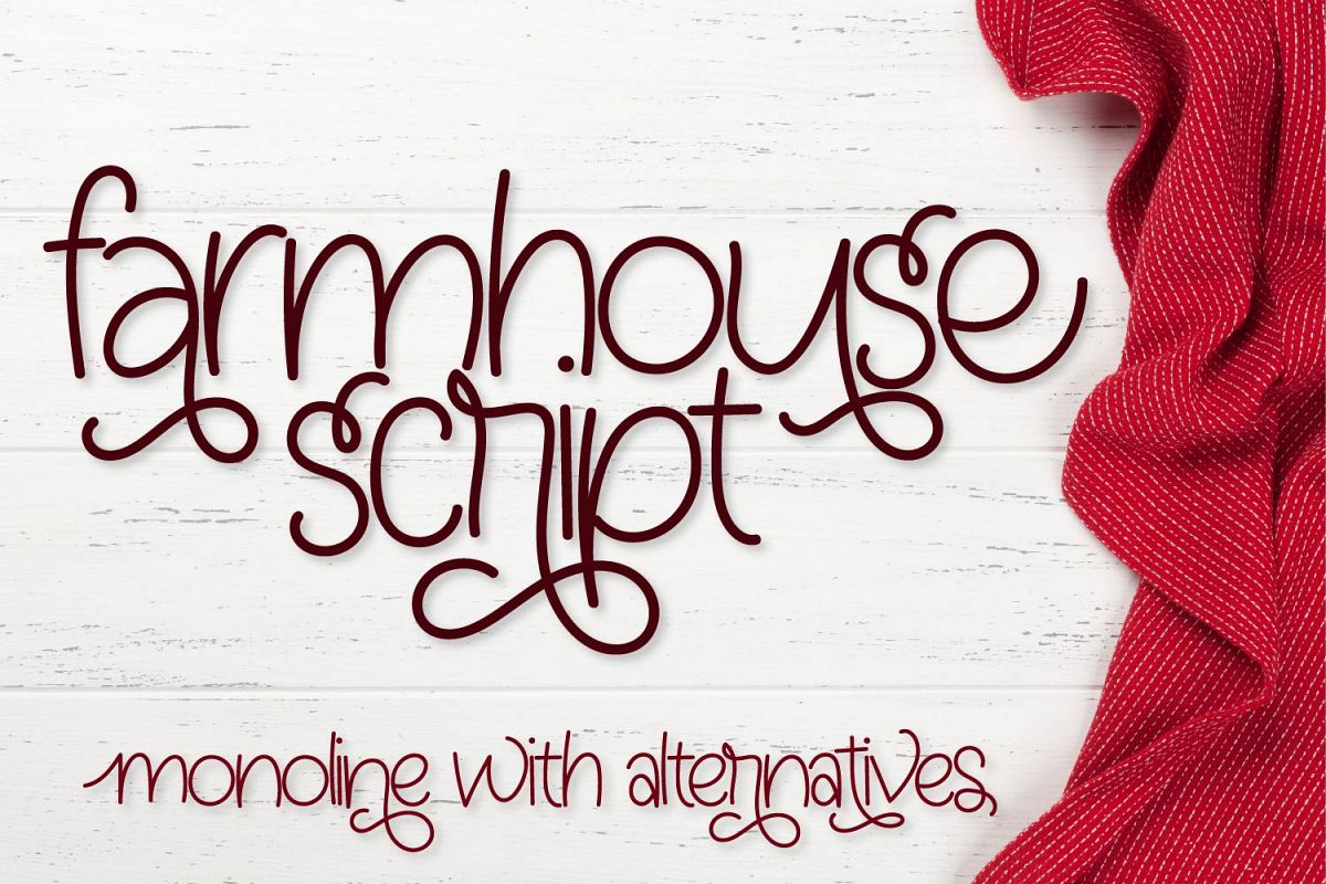 Farmhouse Script - Monoline With Alternatives example image 1