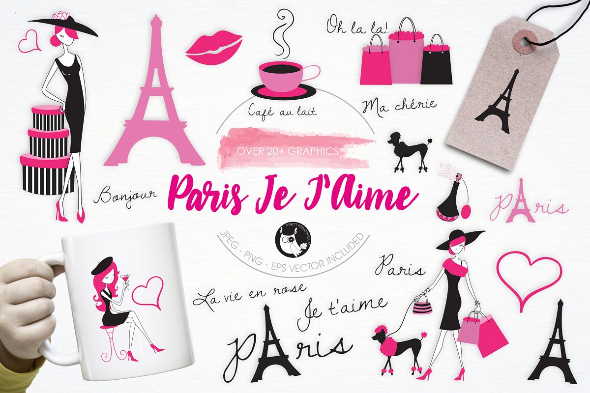 Paris Je T'Aime graphics and illustrations example image 1