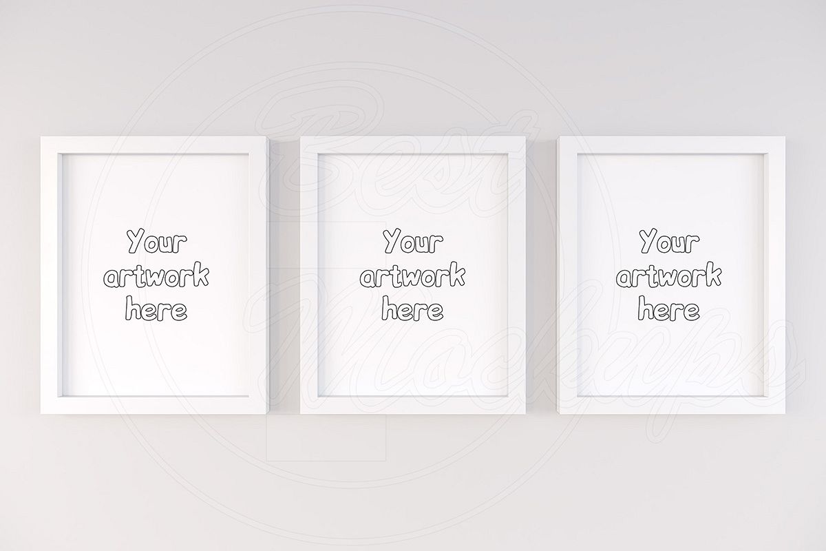 Three basic frame mockup 11x14 inch example image 1