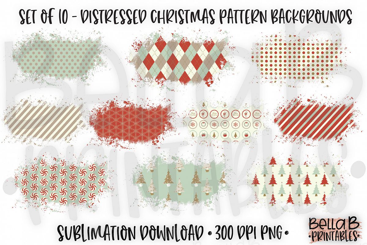 Christmas Sublimation Background Bundle, Christmas Frames example image 1