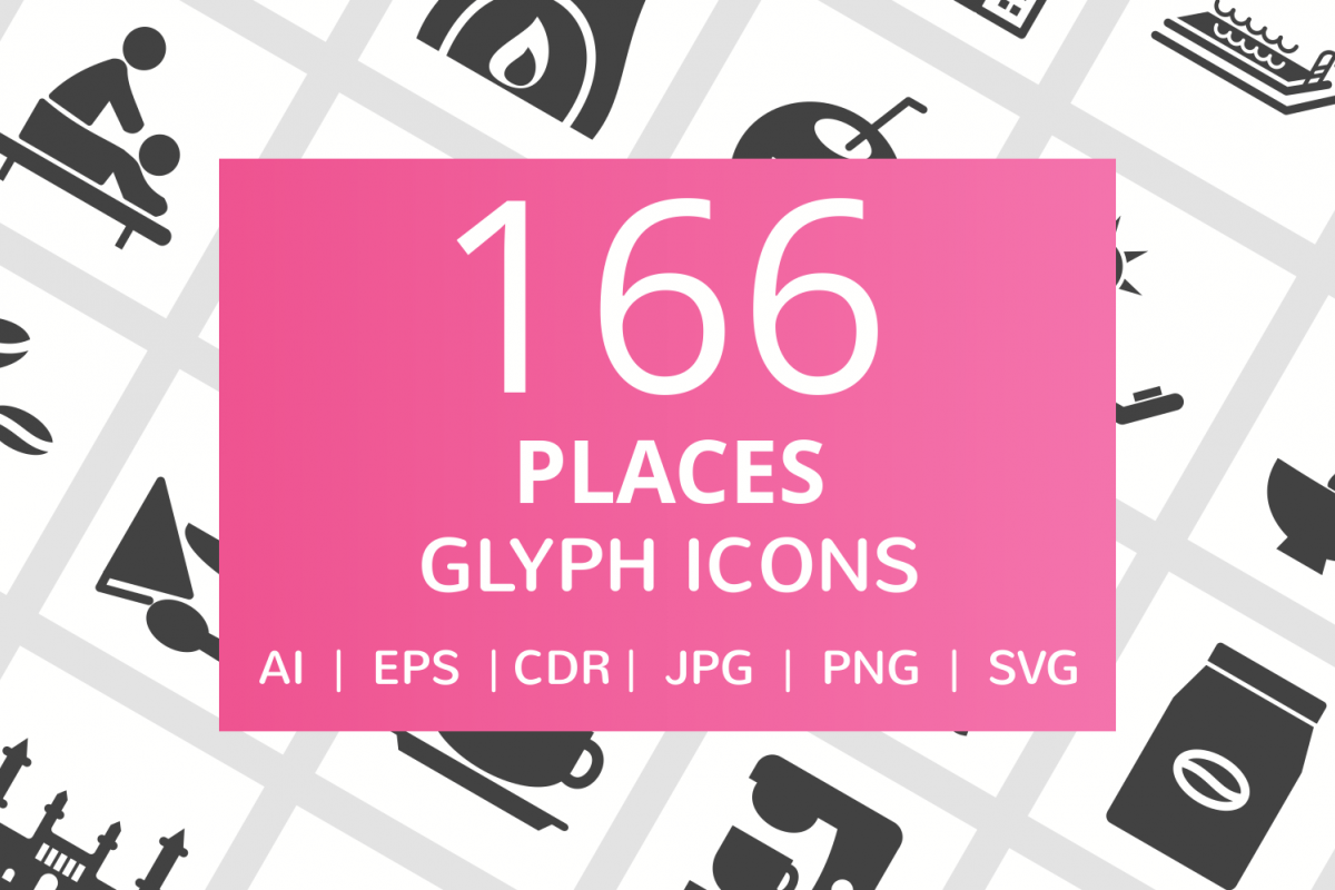 166 Places Glyph Icons example image 1