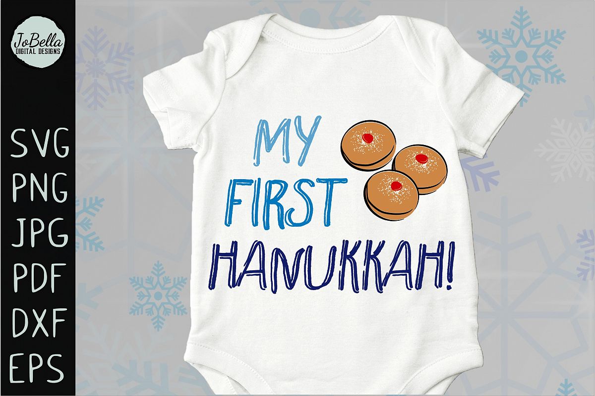 My First Hanukkah SVG, Printable and Sublimation PNG example image 1