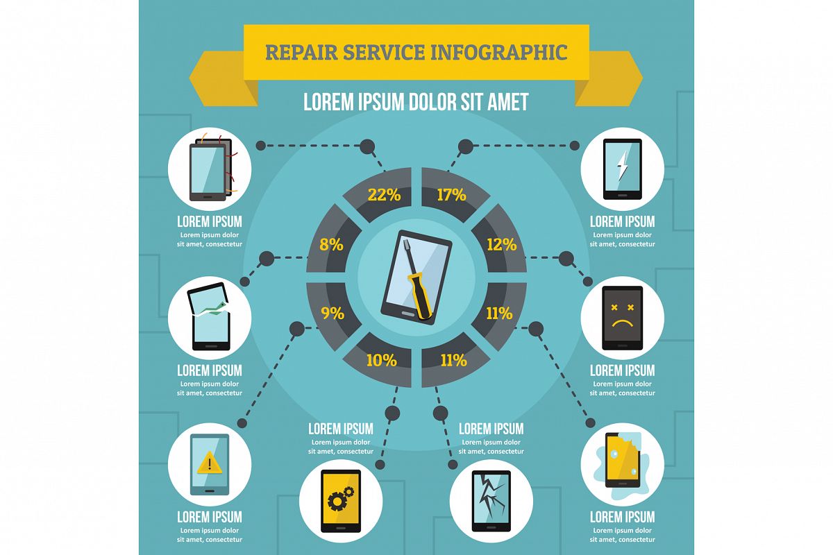 Repair service infographic concept, flat style example image 1