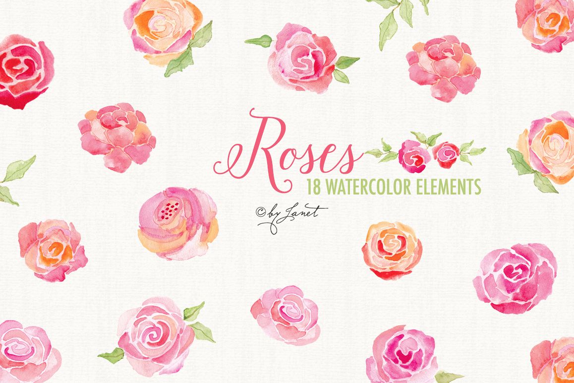 Watercolor Roses example image 1