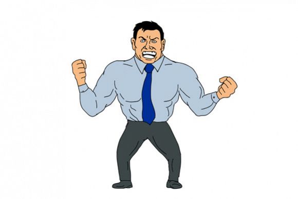 Angry Businessman Cartoon example image 1