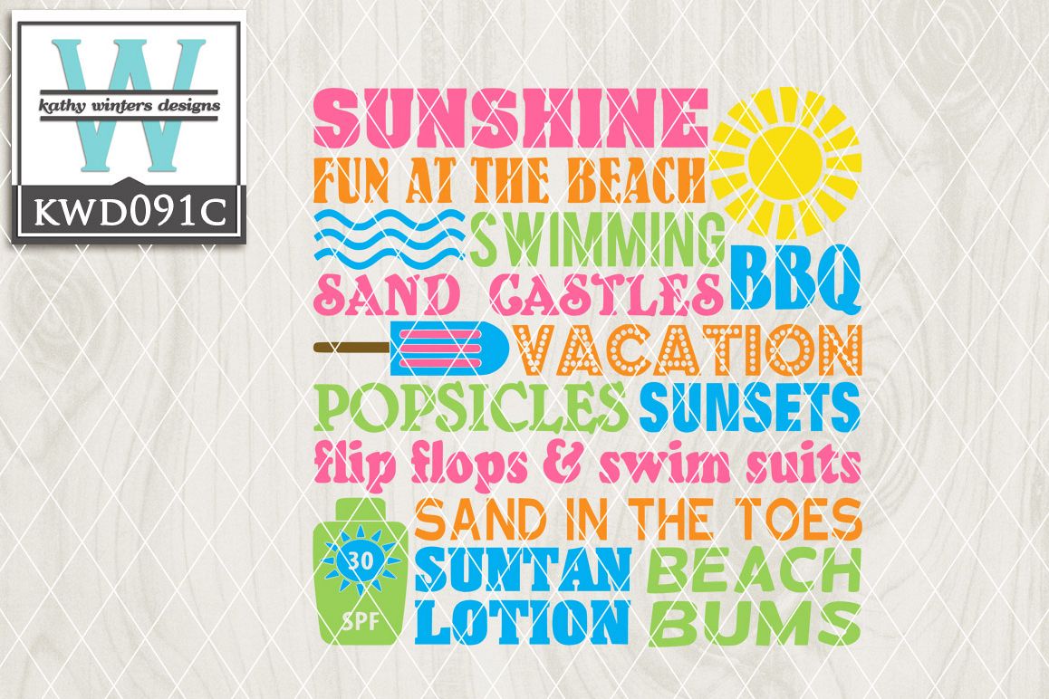 Summertime Cutting File KWD091C example image 1