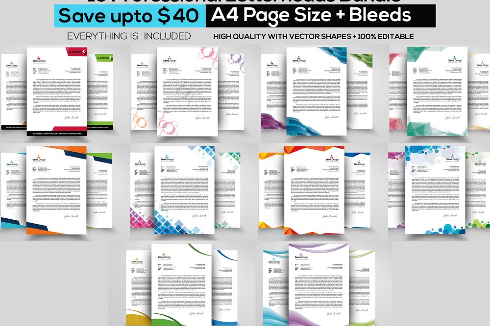 10 Business Letterheads Bundle example image 1